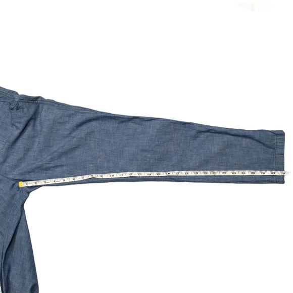 Gap Pants Girlfriend‎ Khaki Indigo Chambray Blue Cotton Women's 0 Casual Work - Picture 8 of 14